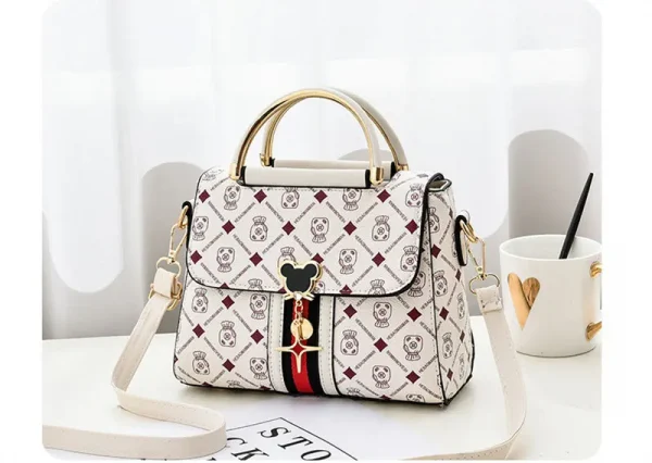 حقيبة كتف جديدة للنساء حقيبة حمل فاخرة حقيبة يد نسائية حقائب يد جلدية مطبوعة مشبك كتف واحد حقيبة ممتدة