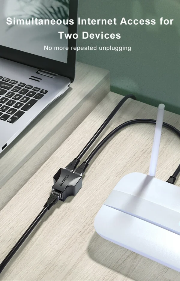 SAMZHE Ethernet Adapter Lan Cable Extender Splitter for Internet Connection Cat6 RJ45 Splitter Coupler Contact Modular Plug