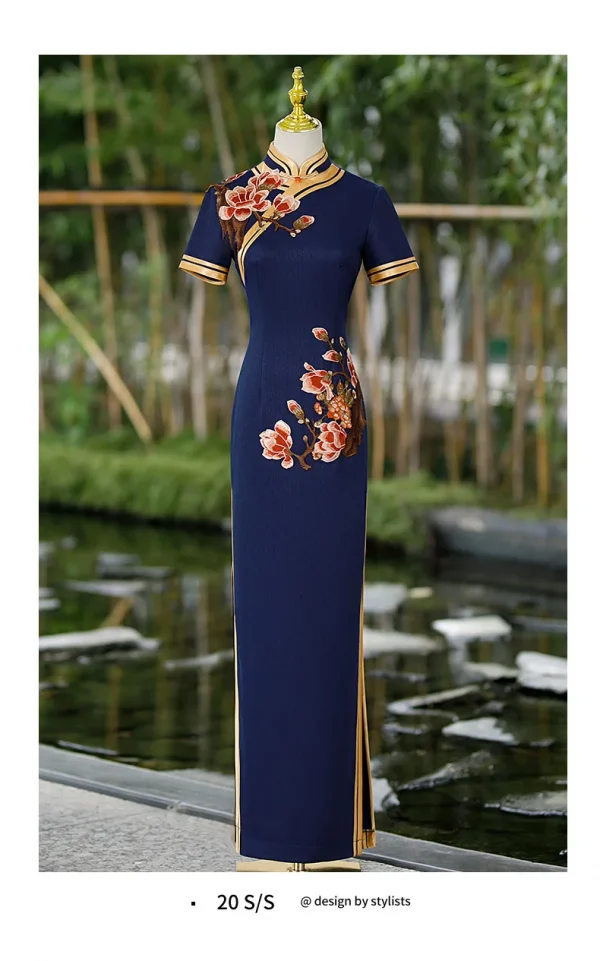 فستان الحفلات جديد تشيباو الساتان الإناث مشروط عرض أزياء مسرحية