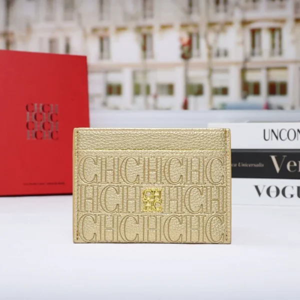 حامل بطاقات جديد من CH بنقش، محفظة بطاقة ائتمان رفيعة وبسيطة للنساء والرجال، حقيبة بطاقات هوية محمولة مع فتحات متعددة