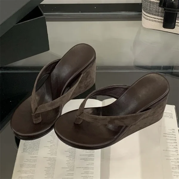 Eilyken الصيف ليوبارد طباعة كليب تو منصة أسافين النساء النعال موضة سميكة القاع عالية الكعب الوجه يتخبط الأحذية