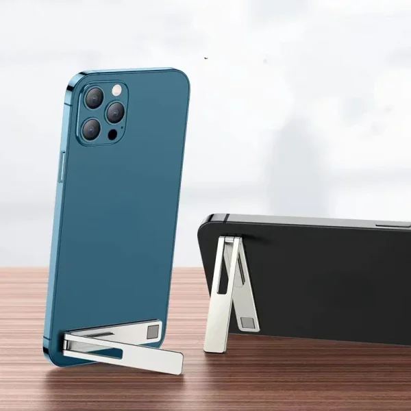 حامل هاتف محمول مغناطيسي رفيع للغاية وقابل للطي، حامل هاتف محمول من سبيكة معدنية لسطح المكتب ومسند دعم عالمي للهاتف