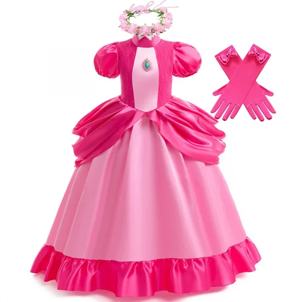 زي أميرة الخوخ للفتيات فستان الأميرات التنكري للأطفال في عيد الهالوين كرنفال فستان حفلات أعياد الميلاد لمدة 3-10 سنوات