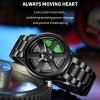 VA VA VOOM Sports Car Watch Fashionable Rotating Dial Stainless Steel Strap 3Bar Waterproof Quartz Movement Watches reloj hombre