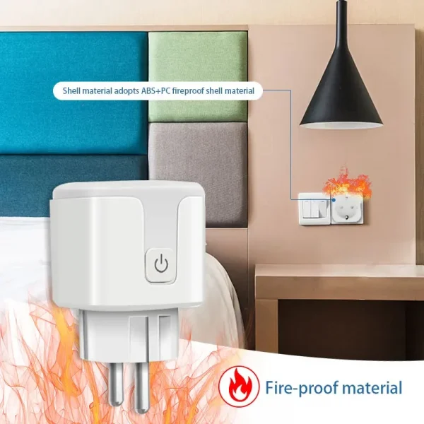 مقبس واي فاي ذكي بمقبس الاتحاد الأوروبي 16A/20A مع وظيفة توقيت مراقبة الطاقة، التحكم في تطبيق Tuya Smart Life يعمل مع Alexa Google Home