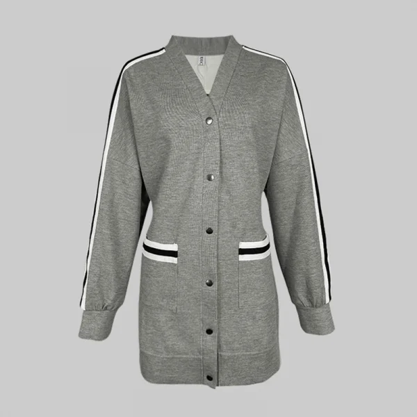 سترة غير رسمية بأكمام راجلان من Krisstargirls للنساء لربيع وخريف 2025 بأكمام طويلة وفتحة رقبة على شكل V ملابس رياضية خارجية غير رسمية