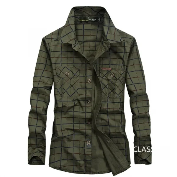 جديد ربيع الرجال متعددة جيوب الأدوات العسكرية في الهواء الطلق قمصان الذكور منقوشة قمصان غير رسمية جودة الرجل القطن قمصان طويلة الأكمام 3XL