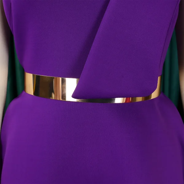 موضة النساء بمقاسات كبيرة فستان بكفة كتف مائلة مع فيونكة لحفلات رسميّة فستان أنيق جديد للمناسبات الخاصة