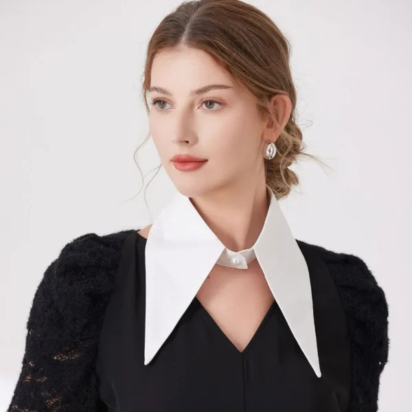 الجديد الأكثر مبيعاً بسيط بلون واحد يناسب الجميع، ياقة وهمية مزيفة، قميص إبداعي، ياقة مزيفة، شخصية