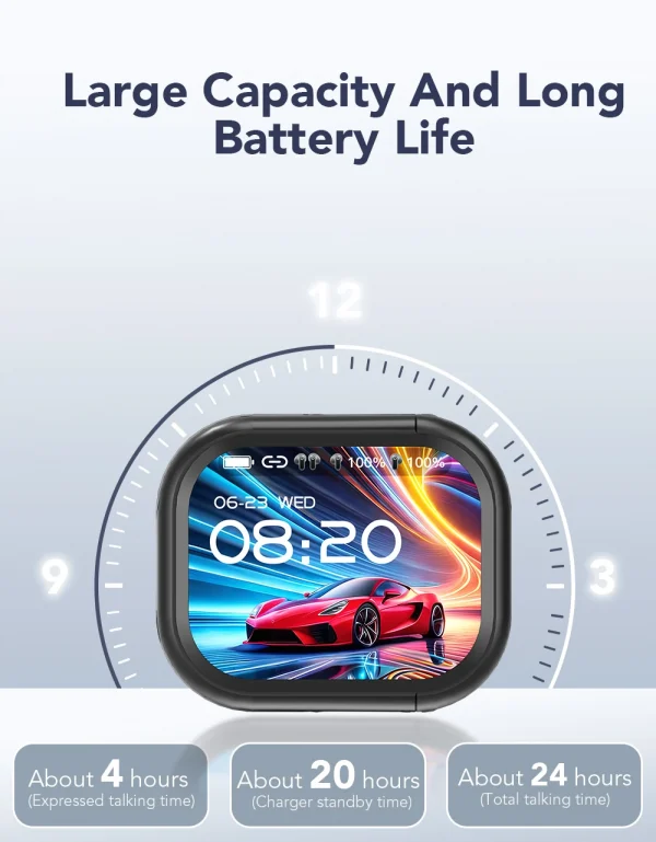 【HTC NE20】سماعات بلوتوث V6.0 سماعات أذن مترجم AI سماعات أذن OWS LCD تعمل باللمس سماعات رياضية لاسلكية HD صوت ستيريو طويل العمر