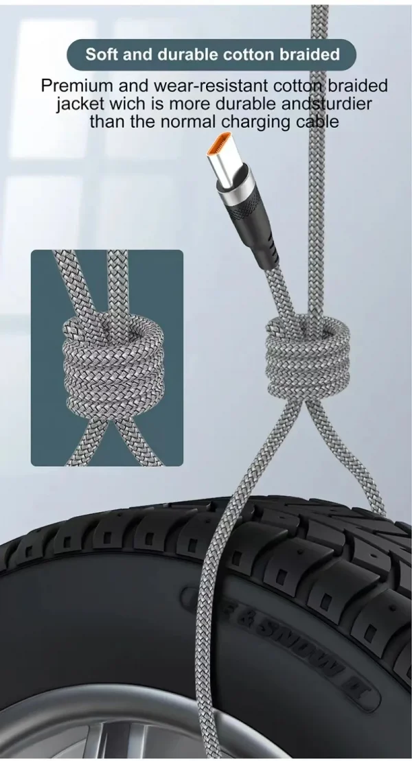 كابل USB من النوع C 5A كابل شحن فائق السرعة لهواتف iPhone 15 16 17 مجموعة كاملة من هواوي وسامسونج أوبو ون بلس وصلة USB C عالمية