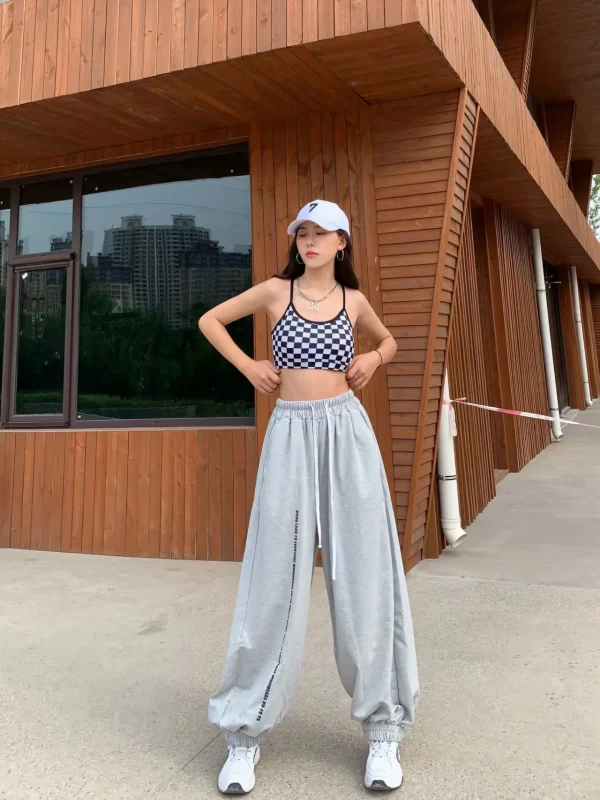 بنطال نسائي على الطراز الأوروبي الأمريكي خصر عالي بتصميم رباط كاجوال بنطال نسائي جديد ربيع وصيف 2024 بنطال Y2K