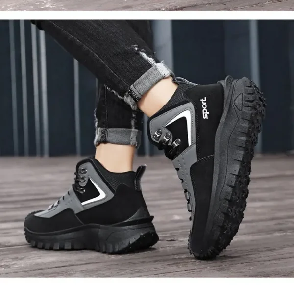 جديد الرجال عالية الجودة ماركة الأحذية الجلدية سلامة العمل الأحذية