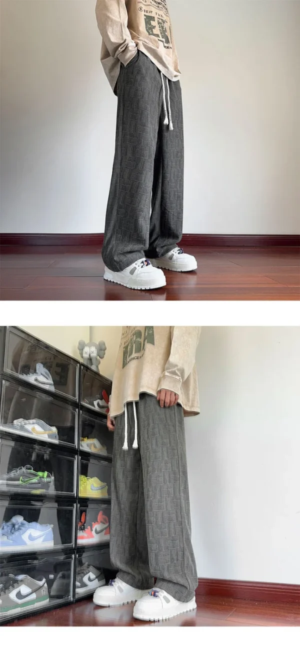 Summer Straight Chino Corduroy Men's Spring New Fashion Retro Sports Pants Loose Wide-legged Casual