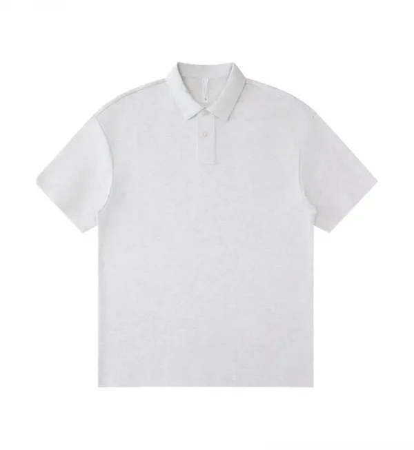 275 جرامًا من القطن الخالص بلون فضفاض قصير الأكمام قميص بولو قم بتخصيص تصميم نص الصورة الخاص بك للنساء والرجال