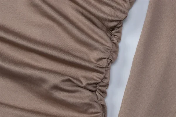 فستان طويل مثير مكشكش بأكمام طويلة للنساء لخريف وشتاء جديد غير منتظم بياقة دائرية وخصر عالٍ فستان حفلات للنوادي للسيدات