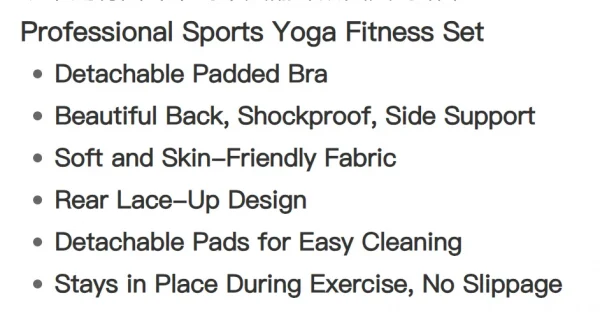 2PCS الرياضة الصدرية المرأة مجموعة المهنية اللياقة البدنية تانك الأعلى الصدرية للصدمات تشغيل طماق ملابس اليوغا جميلة الظهر الصدرية الملابس