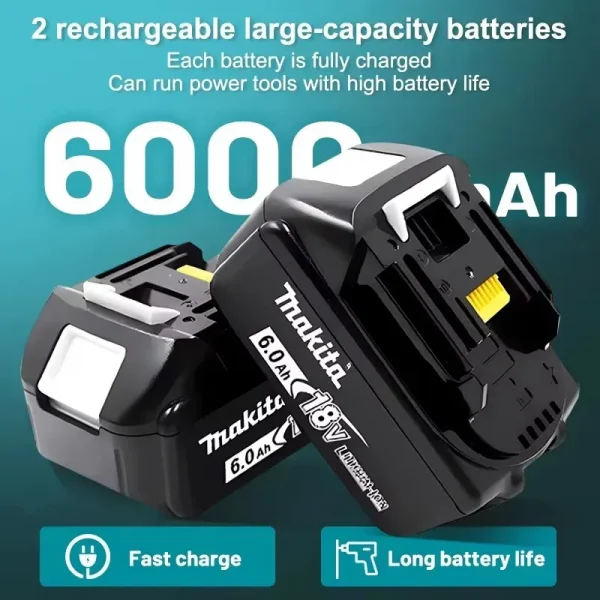 makita 18v battery Genuine 18V Makita 6Ah Makita Battery BL1840 BL1830B BL1850B BL1850 BL1860 BL1815 Replacement Lithium Battery