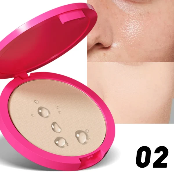 بودرة مضغوطة طبيعية غير لامعة للتحكم في الزيوت وتبييض الوجه وقاعدة أساس مدمجة لمكياج خافي العيوب ومستحضرات التجميل