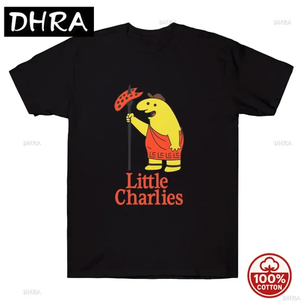 يبتسم الأصدقاء ليتل تشارلي أنيمي الكرتون الجرافيك تي شيرت خمر Harajuku نمط س الرقبة للجنسين عادية تي شيرت للرجال والنساء