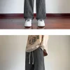 Summer Straight Chino Corduroy Men's Spring New Fashion Retro Sports Pants Loose Wide-legged Casual