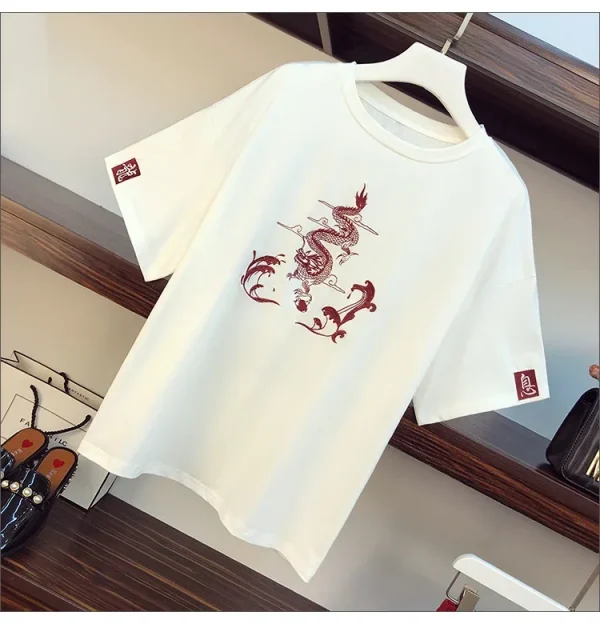 2025 جديد اليابانية Harajuku المحملة القمم النمط الصيني تانغ دعوى المرأة تي شيرت غير رسمي واسعة الساق الكونغ فو فستان أطفال مع سروال داخلي الملابس الشرقية