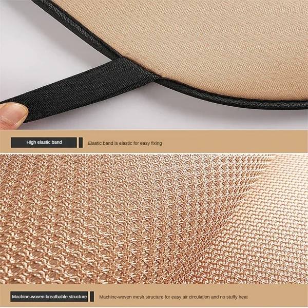 وسادة مقعد السيارة من الحرير الجليدي المسامي، مقاومة للانزلاق ومقاومة للاهتراء، غطاء مقعد السيارة من الحرير الجليدي بلون سادة، تناسب معظم السيارات عالميًا