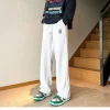 الخريف سراويل تقليدية الرجال موضة مستقيم منقوشة السراويل الرجال الشارع الشهير الهيب هوب فضفاض بنطال ذو قصة أرجل واسعة رجالي Vintage بنطلون M-3XL