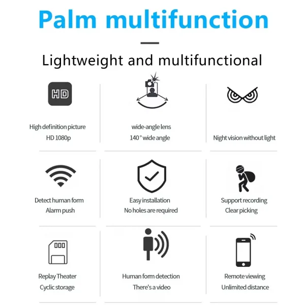 كاميرا مراقبة لاسلكية جديدة X5Mini للرؤية الليلية 1080P خفيفة الوزن وواضحة ومحمولة للكشف عن الحركة بجودة ممتازة