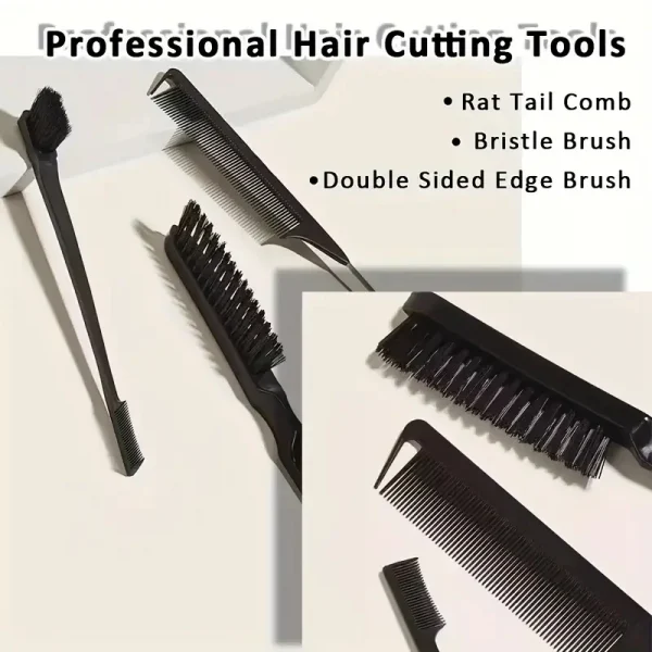 فرشاة شعر ذات شعيرات ناعمة للخلف للحصول على كعكة ذيل حصان أنيقة وتنعيم شعر الأطفال والتطاير والتحكم في الحواف - التمشيط الخلفي والإثارة