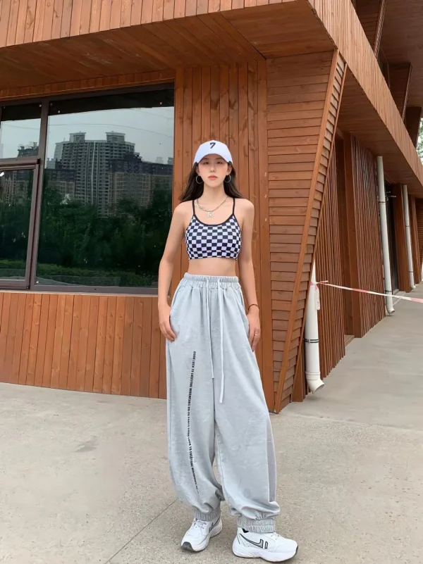 بنطال نسائي على الطراز الأوروبي الأمريكي خصر عالي بتصميم رباط كاجوال بنطال نسائي جديد ربيع وصيف 2024 بنطال Y2K