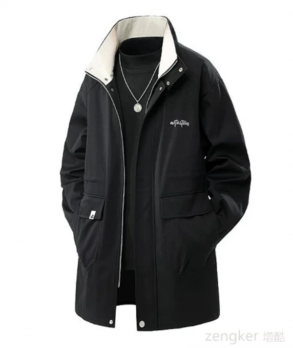 كبير الحجم خندق كبير الحجم الرجال مقطع طويل الربيع والخريف سترة غير رسمية فضفاضة حجم كبير معطف 7XL 8XL 9XL