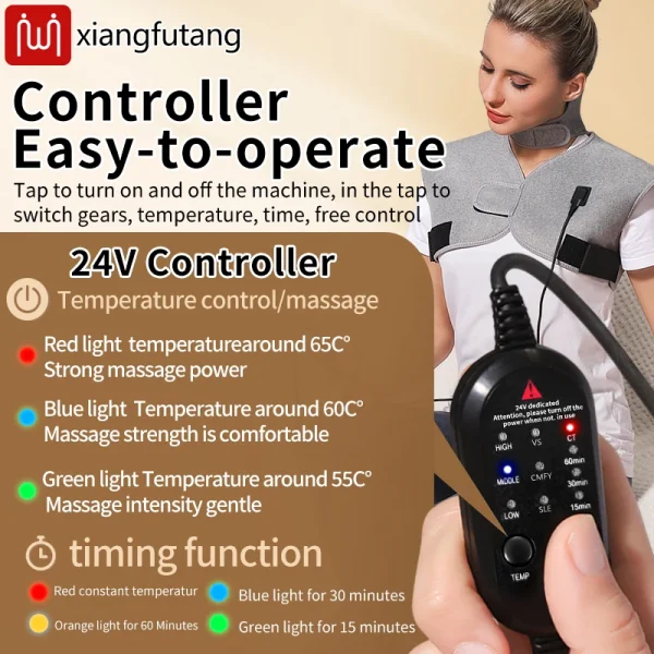 العلاج بالضوء الأحمر الكتف الخلفي مدلك سترة ساخنة الشتاء الدفء يخفف من تصلب العضلات يعزز الدورة الدموية قابل للتعديل صالح