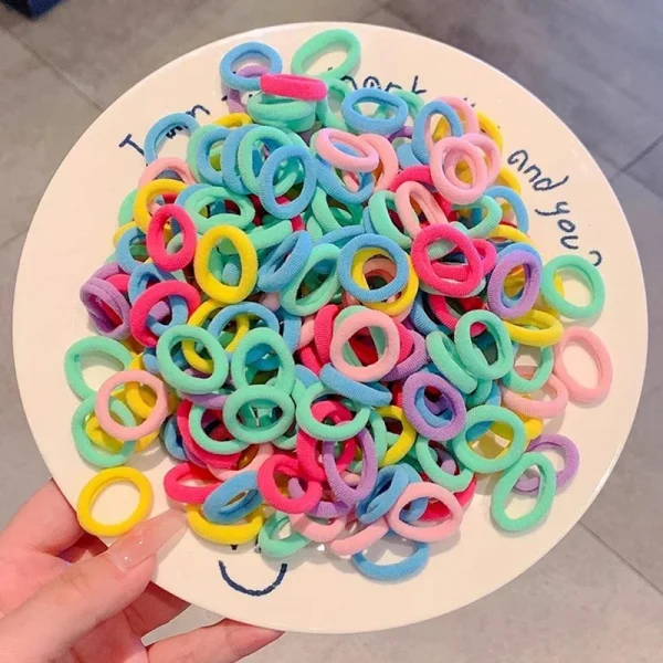 200 قطعة النساء الفتيات الملونة النايلون مرونة العصابات الشعر ذيل حصان عقد الشعر الصغيرة التعادل الأربطة المطاطية Scrunchie إكسسوارات الشعر