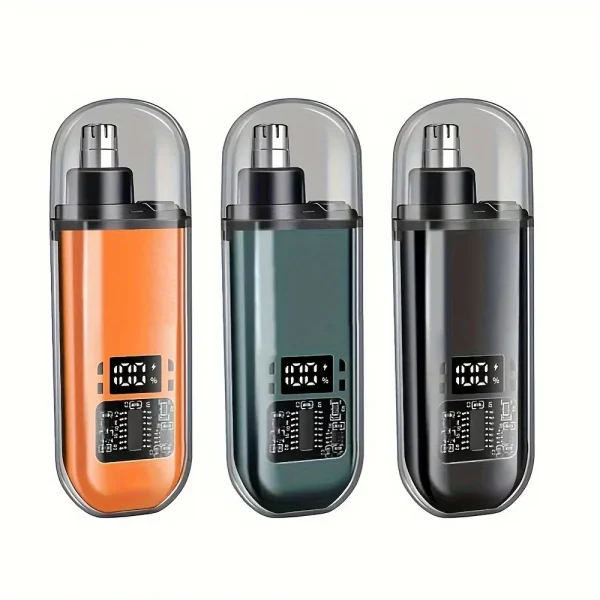 مناسبة للرجال، ماكينة تشذيب شعر الأنف والأذن الكهربائية المحمولة بشحن USB، تصميم صغير الحجم، شحن سريع