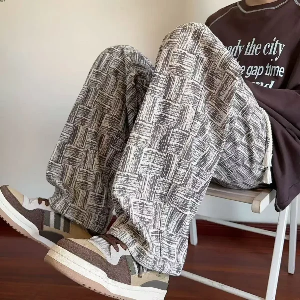 Summer Straight Chino Corduroy Men's Spring New Fashion Retro Sports Pants Loose Wide-legged Casual