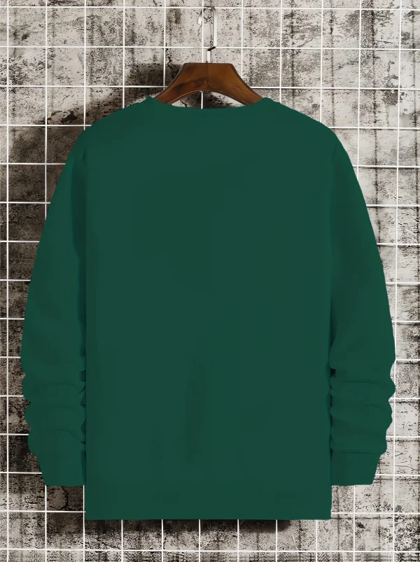 بلوفر رجالي خريفي وشتوي مخملي سميك دافئ وعصري فضفاض ميلانو 96 مطبوع برقبة دائرية وأكمام طويلة