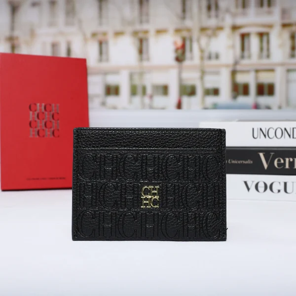 حامل بطاقات جديد من CH بنقش، محفظة بطاقة ائتمان رفيعة وبسيطة للنساء والرجال، حقيبة بطاقات هوية محمولة مع فتحات متعددة