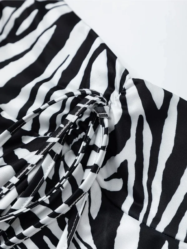 أزياء المرأة الجديدة قادرة تنوعا حمار وحشي كشكش حافة تعادل تنورة عادية مثير مطوي تنورة صغيرة