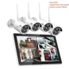 Hiseeu 3/5MP 10CH NVR مع شاشة 10.1 بوصة مجموعة كاميرات أمنية لاسلكية في الهواء الطلق كاميرا IP مقاومة للماء مجموعة نظام المراقبة بالدوائر التليفزيونية المغلقة
