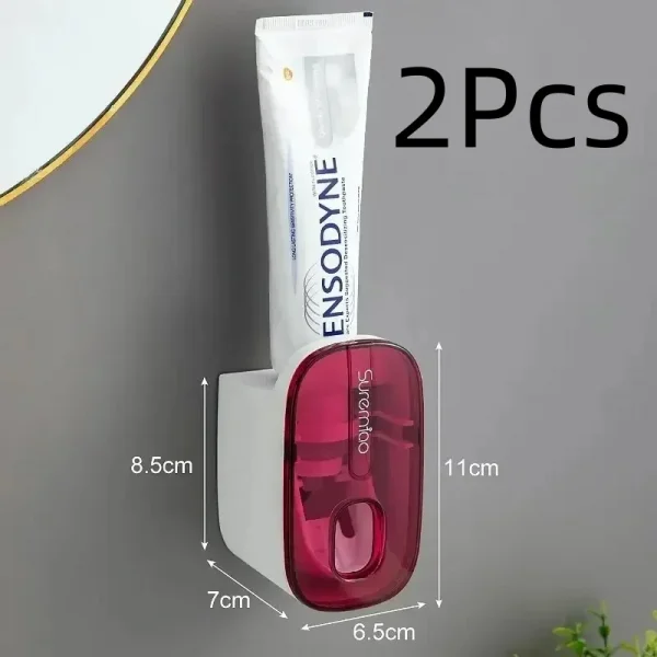 موزّع معجون أسنان مع حامل فرشاة جداري.