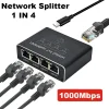 جيجابت 1000Mbps RJ45 الفاصل 1 إلى 2 4 إيثرنت محول Lan موصل التبديل المقرنة للكمبيوتر المحمول صندوق التلفزيون راوتر التلفزيون الرقمي
