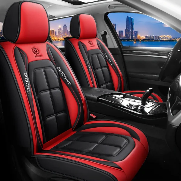 جلد صناعي متعدد الألوان - أغطية مقاعد السيارة ذات المظهر: ملاءمة عالمية، مثالية لتعزيز التصميم الداخلي التلقائي والحماية