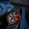 VA VA VOOM Sports Car Watch Fashionable Rotating Dial Stainless Steel Strap 3Bar Waterproof Quartz Movement Watches reloj hombre