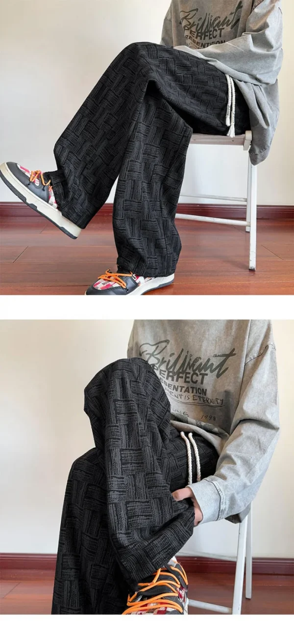 Summer Straight Chino Corduroy Men's Spring New Fashion Retro Sports Pants Loose Wide-legged Casual