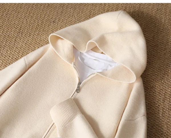 سترة رجالية جديدة بـ 5 ألوان 100% سترة صوف ميرينو، الخريف والشتاء محبوك سترة رجال الأعمال غير الرسمية بأكمام طويلة بقلنسوة