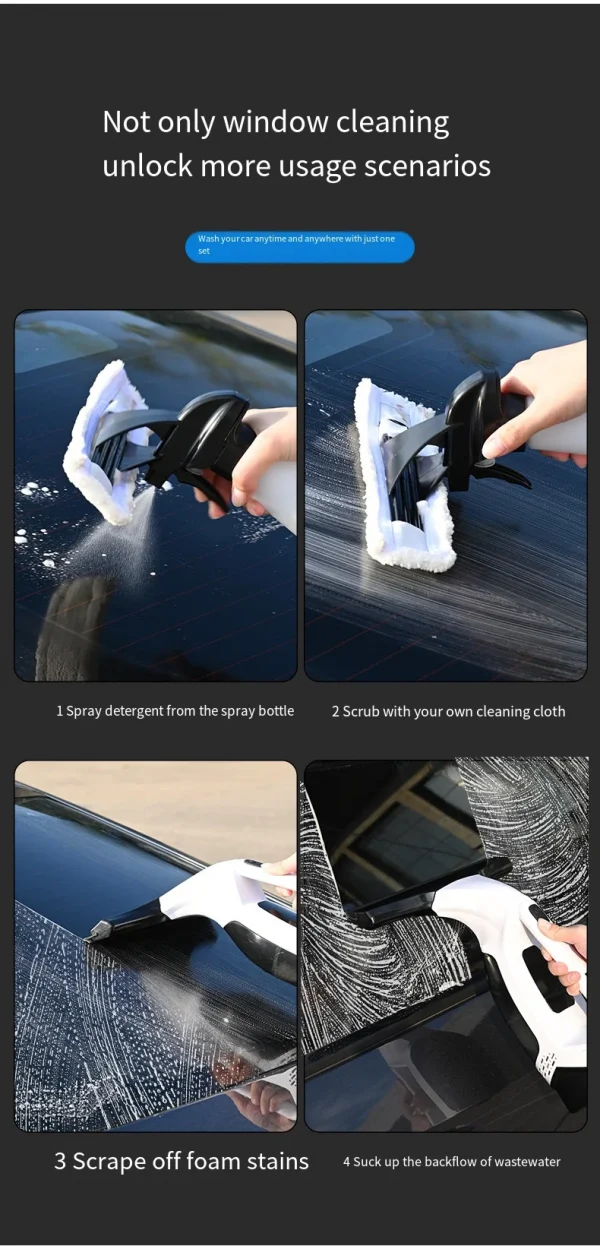 ماكينة تنظيف النوافذ الكهربائية اللاسلكية متعددة الوظائف، أدوات تنظيف الزجاج المحمولة الأوتوماتيكية القابلة لإعادة الشحن باللون الأبيض