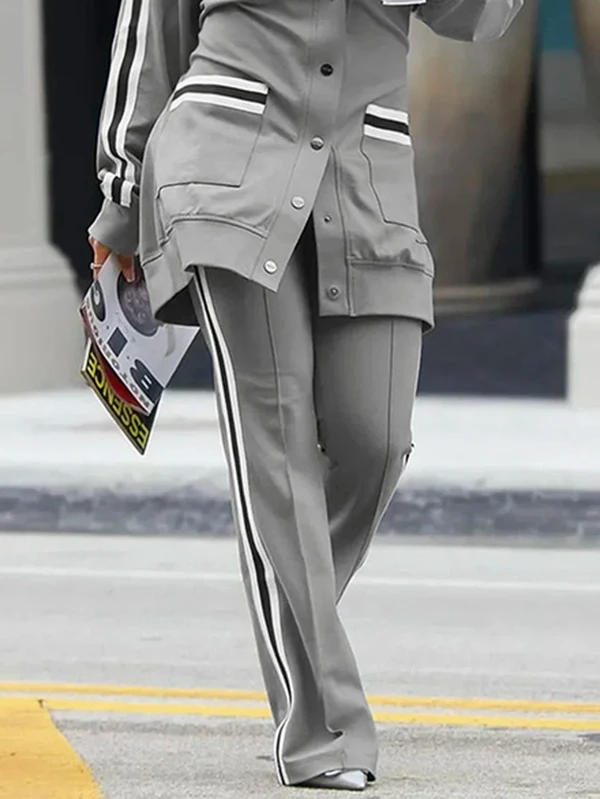 سترة غير رسمية بأكمام راجلان من Krisstargirls للنساء لربيع وخريف 2025 بأكمام طويلة وفتحة رقبة على شكل V ملابس رياضية خارجية غير رسمية