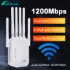 Kebidumei 1200/300Mbps واي فاي مكرر مكبر للصوت 2.4G 5G شبكة المتوسع المدى موسع إشارة WiFi الداعم لاسلكي واي فاي راوتر