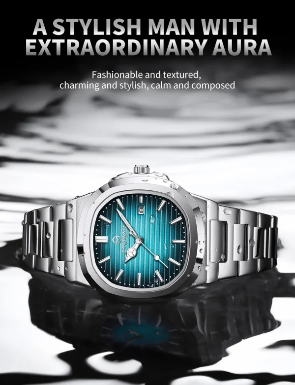 2026 جديد فاخر العسكرية رجل ساعة مربع مقاوم للماء مضيئة تاريخ الأسبوع الرجال ساعة الفولاذ المقاوم للصدأ الكوارتز ساعات رجالية Reloj + صندوق